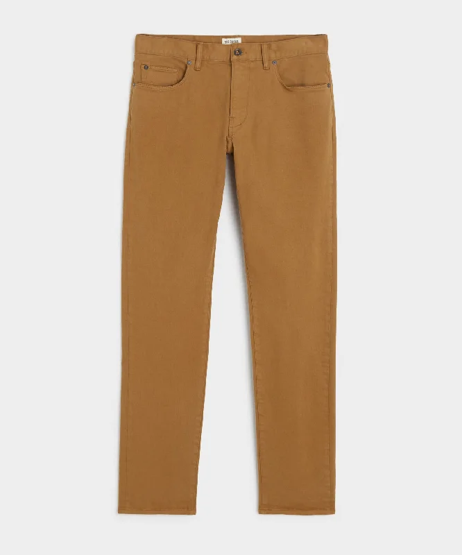 Slim Fit 5-Pocket Chino in Leather Brown