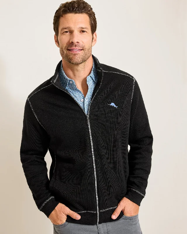Overstock Tommy Bahama Tobago Bay Full Zip Jacket Black