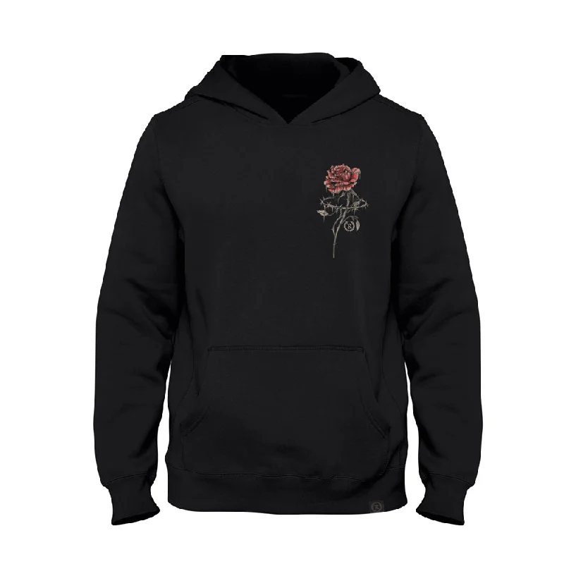 Barbed Rose Fashion Heavy Hoodie [BLACK] V-DAY DROP