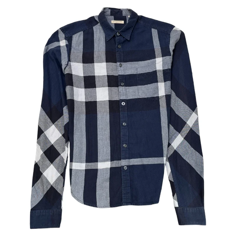 Final Markdown Men's Check Long Sleeve Shirt Navy Size S