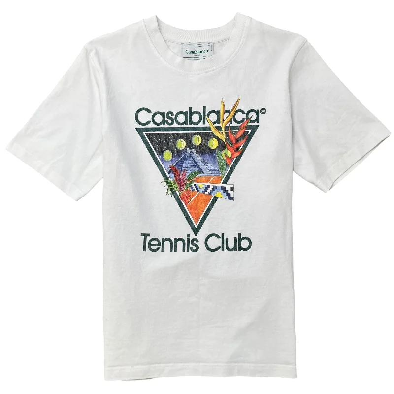 Don't Miss Men's Tennis Club Logo T-Shirt White Size M