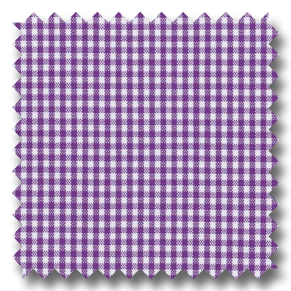 Take Action Purple Mini Gingham Check Broadcloth - Custom Dress Shirt
