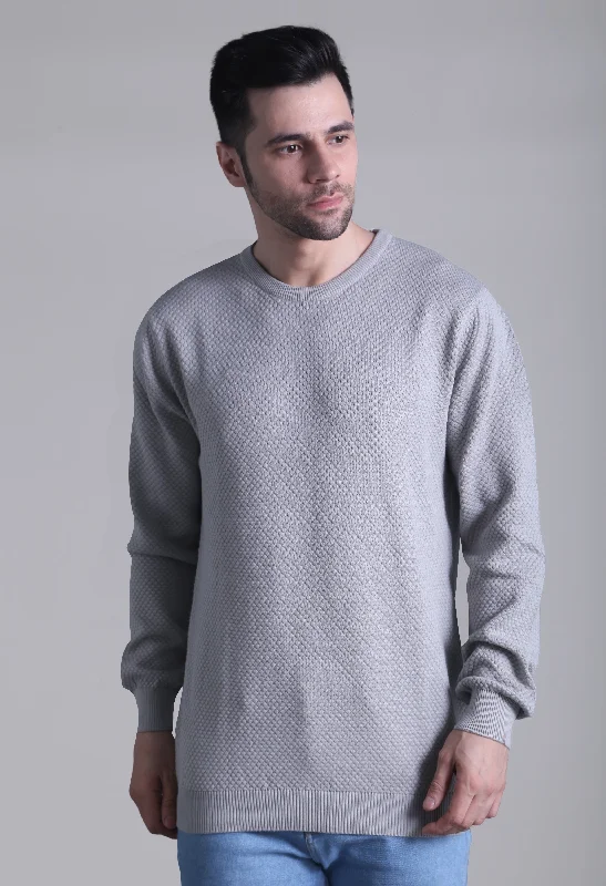 Steel Gray Solid Smart Fit Sweater