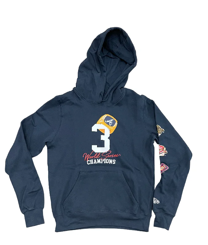 Quick Sale Men's Atlanta Braves New Era Local Count The Rings Pullover Hoodie-Navy