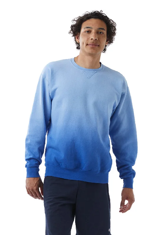 Amazing Deals Champion Mens Dip Dye Crewneck Sweatshirt - Royal Blue Ombre