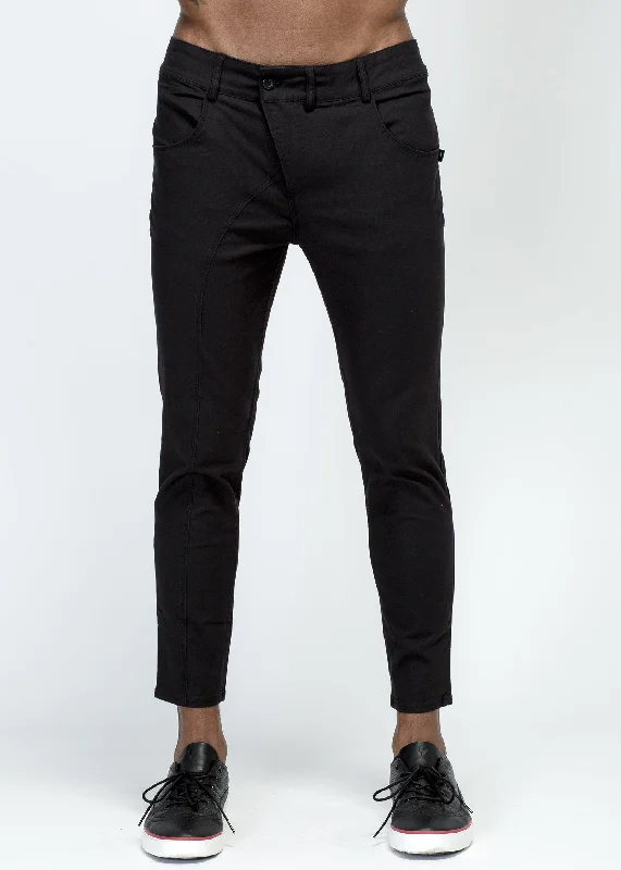 Exclusive Savings Konus Men's Chino Pant With Asymmetrical Zipper Fly in Black