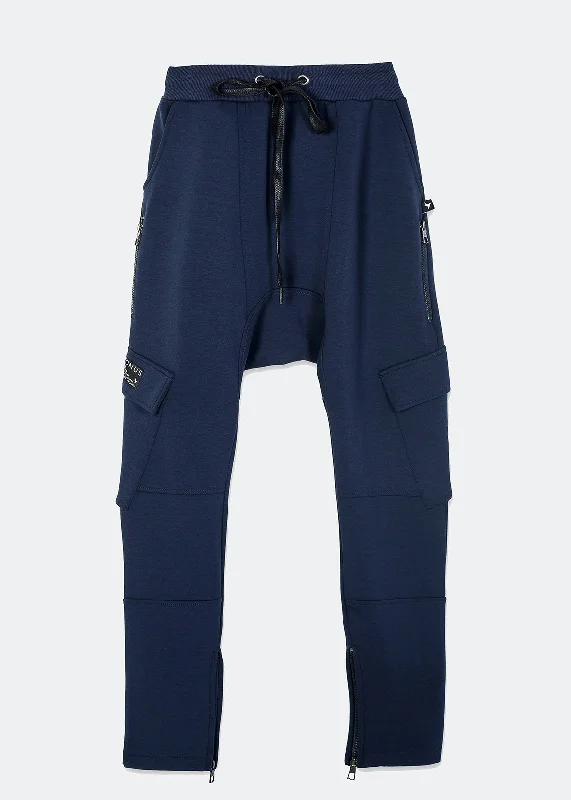 Special Price Konus Men's Ankle Zip Cargo Sweatpants in Navy