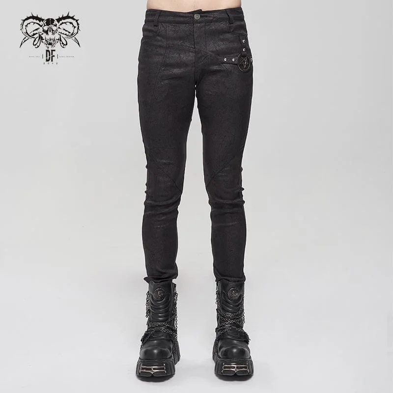 Men's Gothic Slim Fitted Metal Star Pants