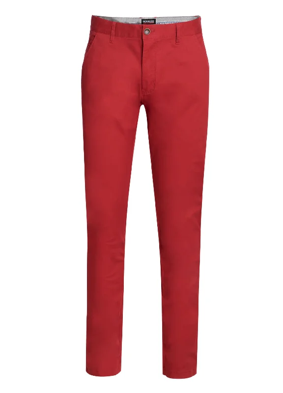 Deep Savings Chinos Cotton Stretch in Burnt Red