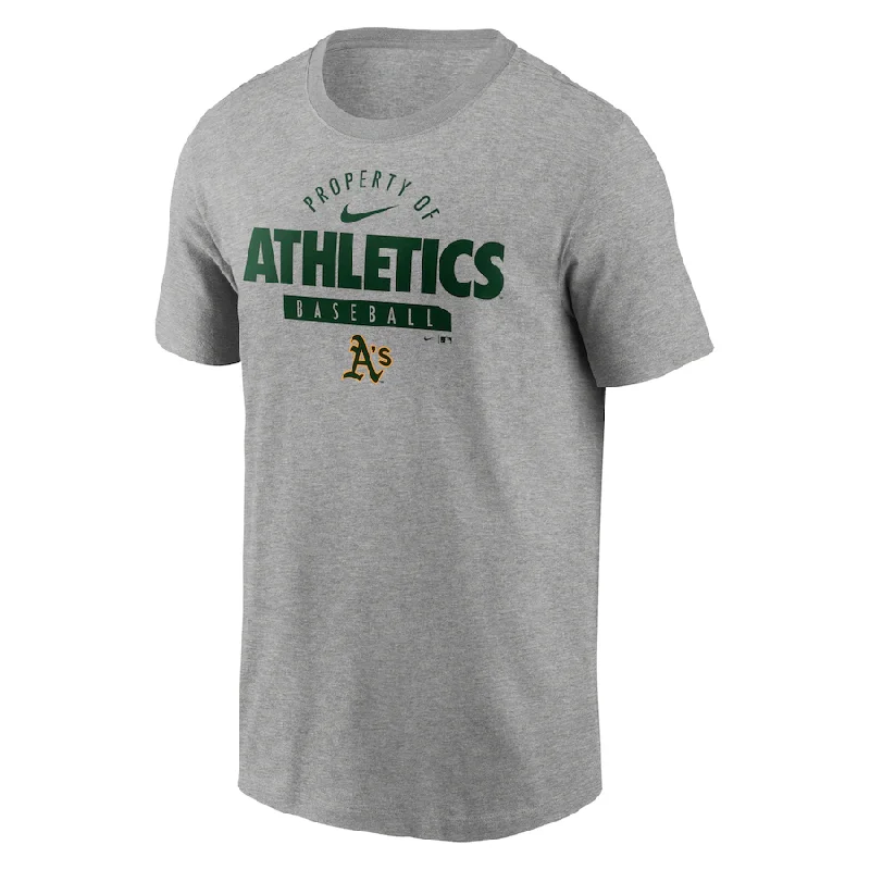 Year-End Sale Oakland Athletics Nike Primetime Property Of Practice T-Shirt - Heathered Gray