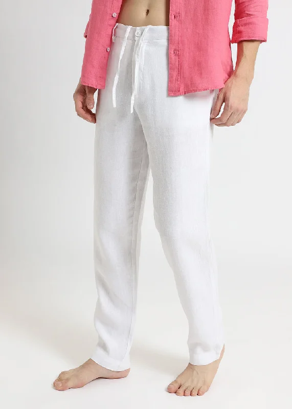 Exclusive Offer Glacier White Linen pant