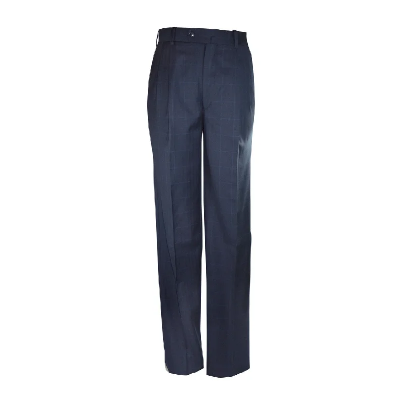 Limited Availability Newport Pleated Front Trouser - Blue Windowpane