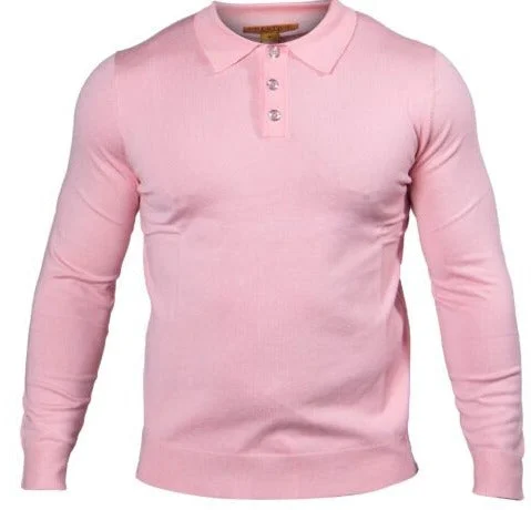 Prestige MCS-290 Long Sleeve 3 Buttons Polo Pink