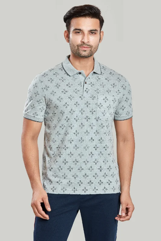 Jersey Flower Print Polo