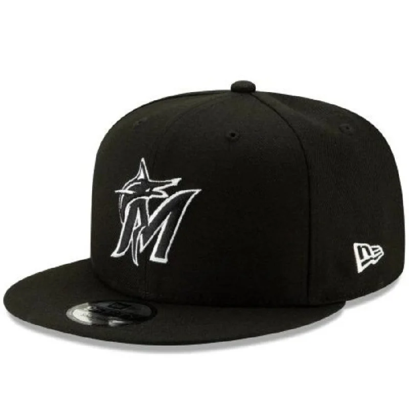 Deal of the Day MIAMI MARLINS NEW ERA MLB BASIC COLLECTION 9FIFTY SNAPBACK-BLACK AND WHITE
