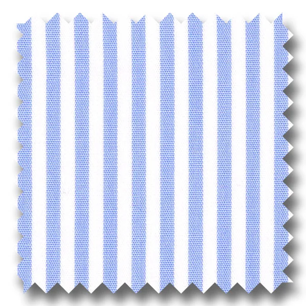 Huge Savings White with Light Blue Bengal Stripe Pinpoint - Custom Dress Shirt