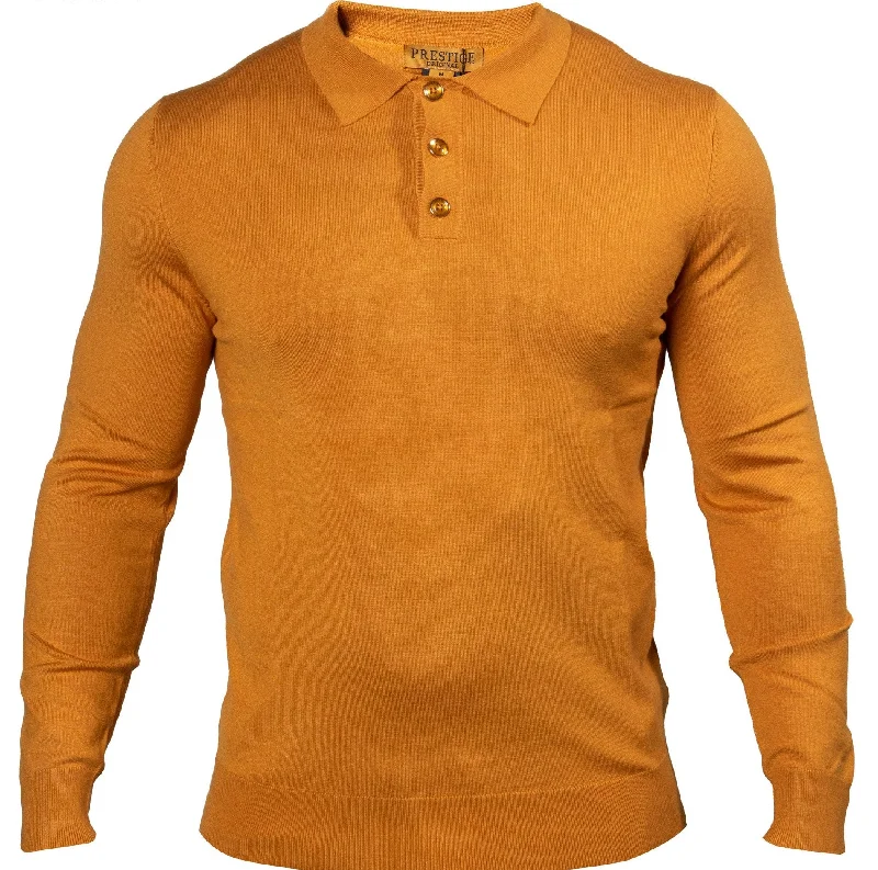 Prestige MCS-290 Long Sleeve 3 Buttons Polo Gold