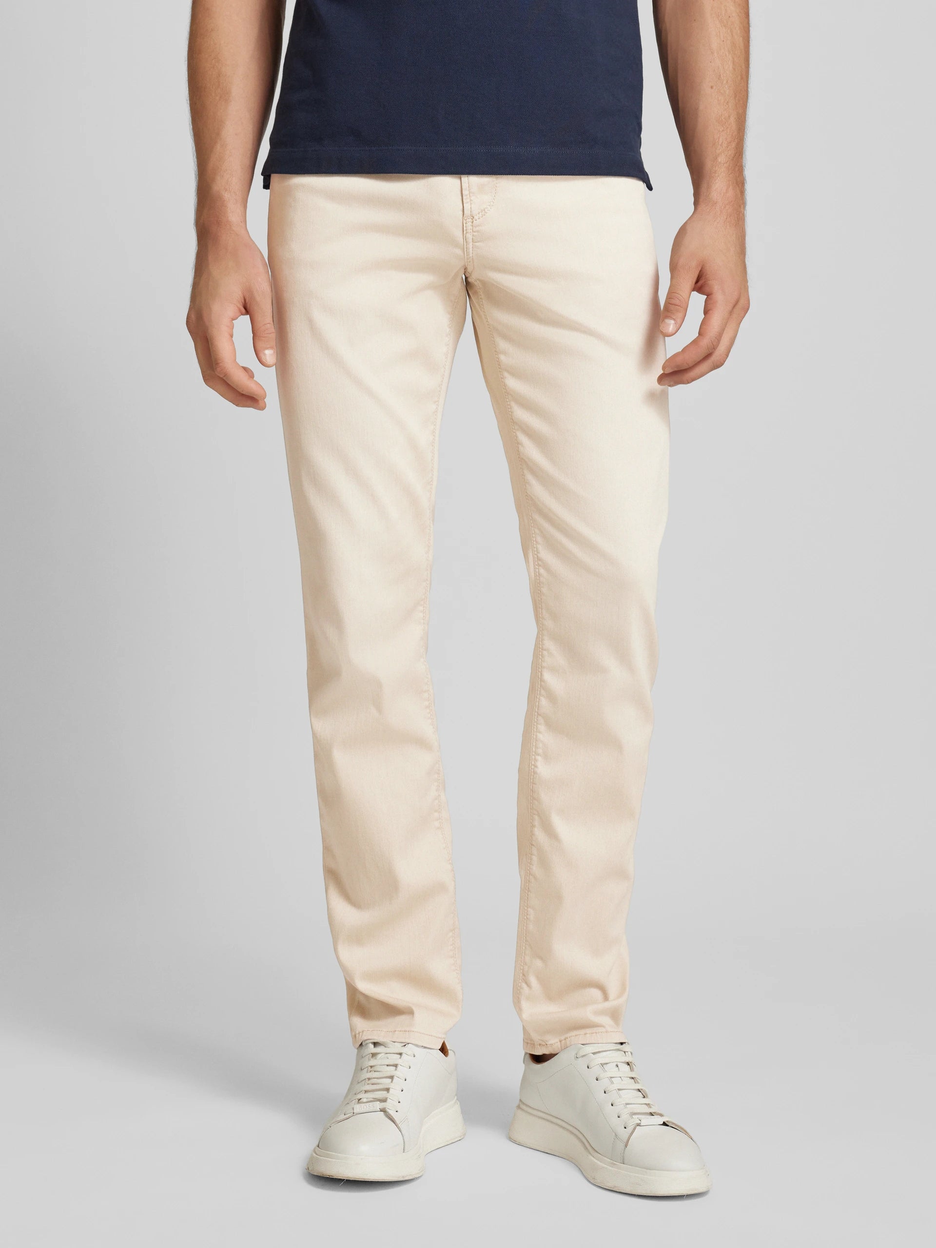 Limited Supply Light Beige Tencel-Cotton Regular Fit (Pipe) Jeans - ALBERTO