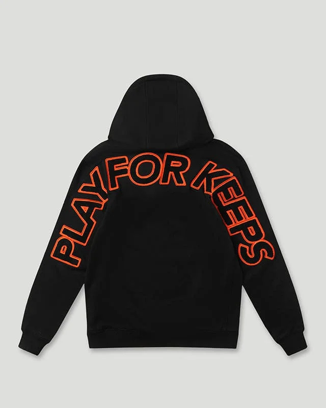 PFK Hoodie Black/Black Orange