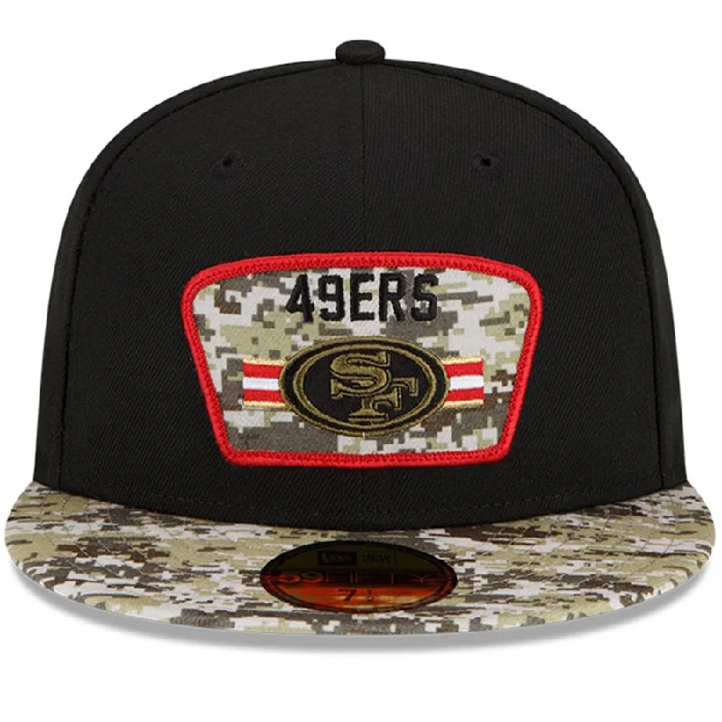 Blowout Deals San Francisco 49ers New Era 2021 Salute to Service 59FIFTY Fitted Hat - Black/Camo