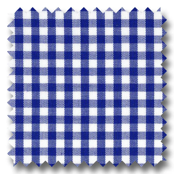 Low Cost Dark Blue Gingham Check Broadcloth - Custom Dress Shirt