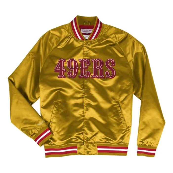Weekend Bargains to Snag Mitchell & Ness San Francisco 49ers Lightweight Satin Jacket-Gold Weekend Bargains to Snag Mitchell & Ness San Francisco 49ers Lightweight Satin Jacket-Gold