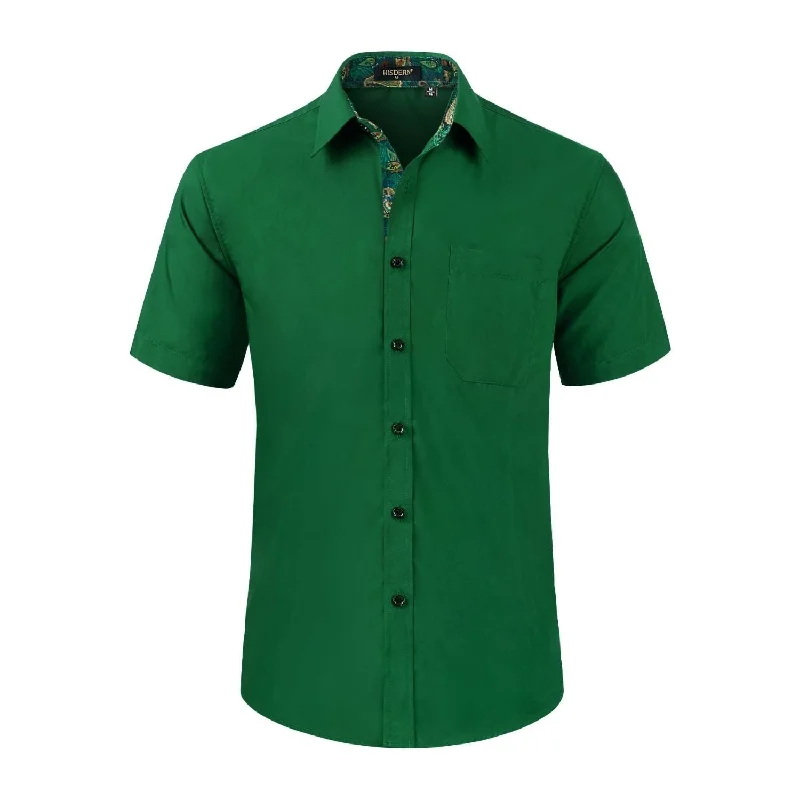 Men's Short Sleeve Shirt with Pocket - A1-GREEN1