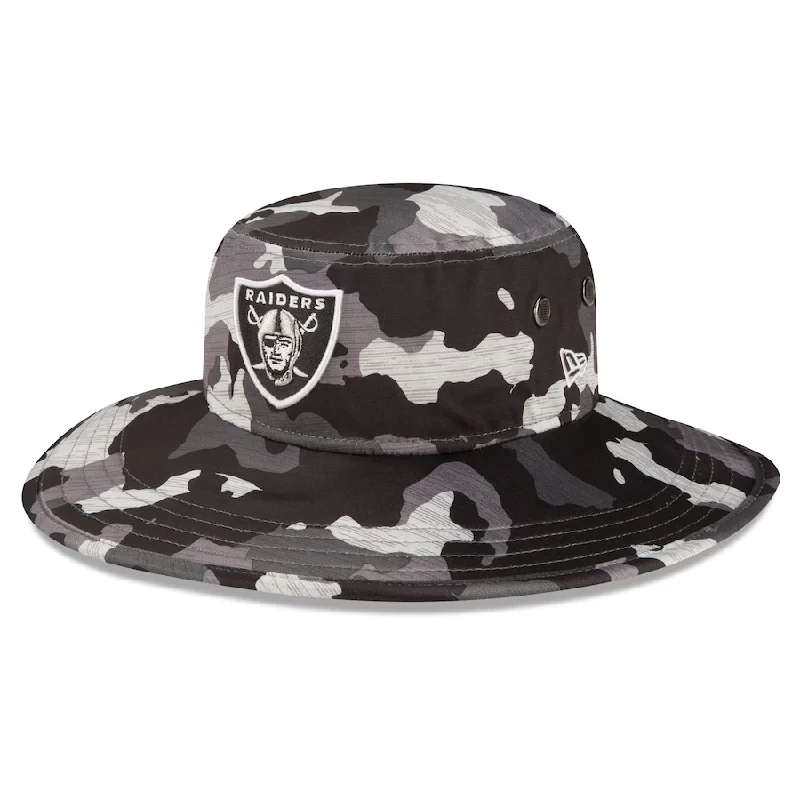 Unwind with Weekend Discounts Men's Las Vegas Raiders New Era Camo 2022 NFL Training Camp Official Panama Bucket Hat