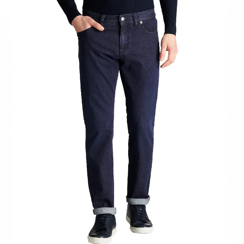 Mid Indigo Pipe Regular Fit Jeans - ALBERTO