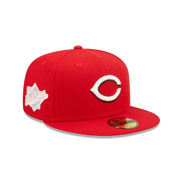 Weekend Discounts You Deserve CINCINNATI REDS EW ERA POP SWEAT 59FIFTY FITTED HAT LILAC BOTTOM