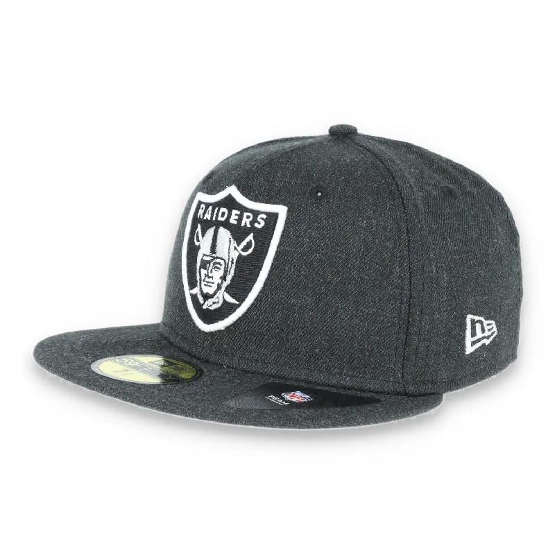 Overstock Las Vegas Raiders New Era 59Fifty Fitted  Shield Logo -Black Heather