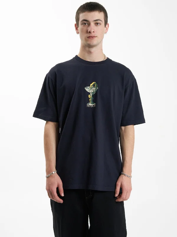 Weekend Special Thou Shall Not Oversize Fit Tee - Midnight Blue