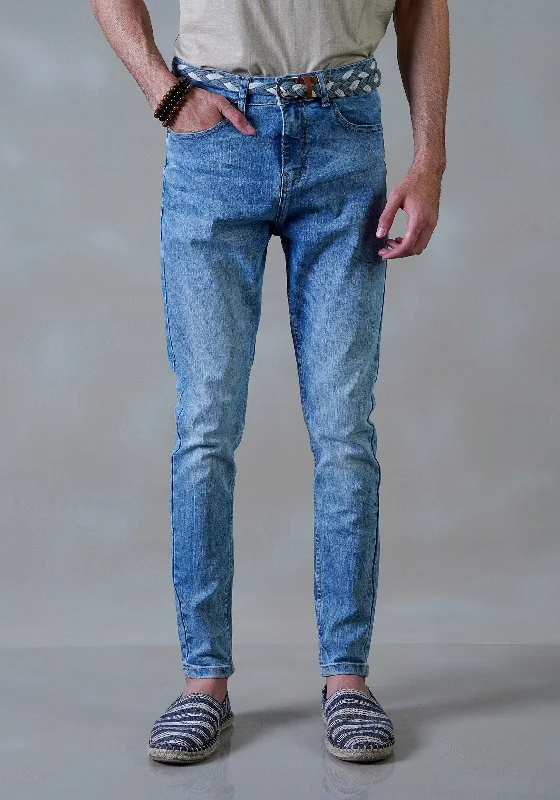 Men Sky Blue Denim