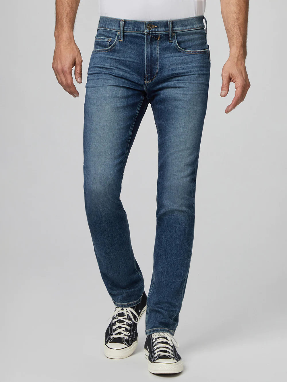 Limited Quantity Lennox - Brickler Faded Mid-Wash Blue Slim Fit Jeans - PAIGE