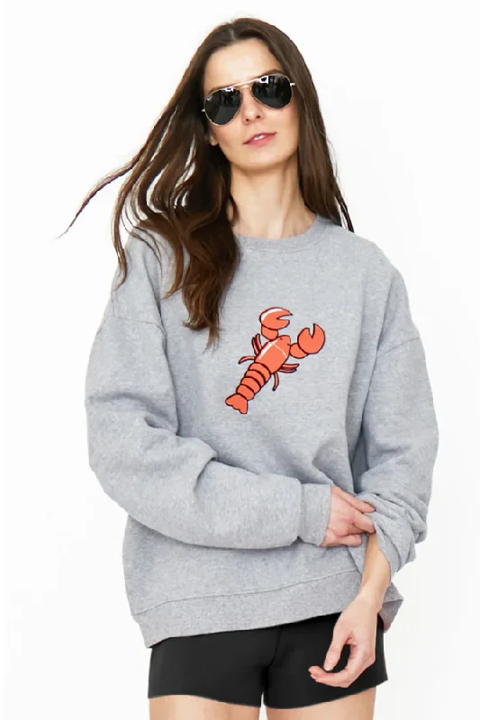 Buy Today The Oversized Lobster Sweatshirt - Heather Grey