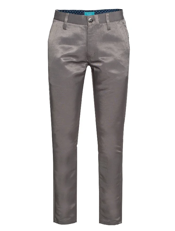 Great Bargain Skinny Pants with a sheen fabric in Steel color
