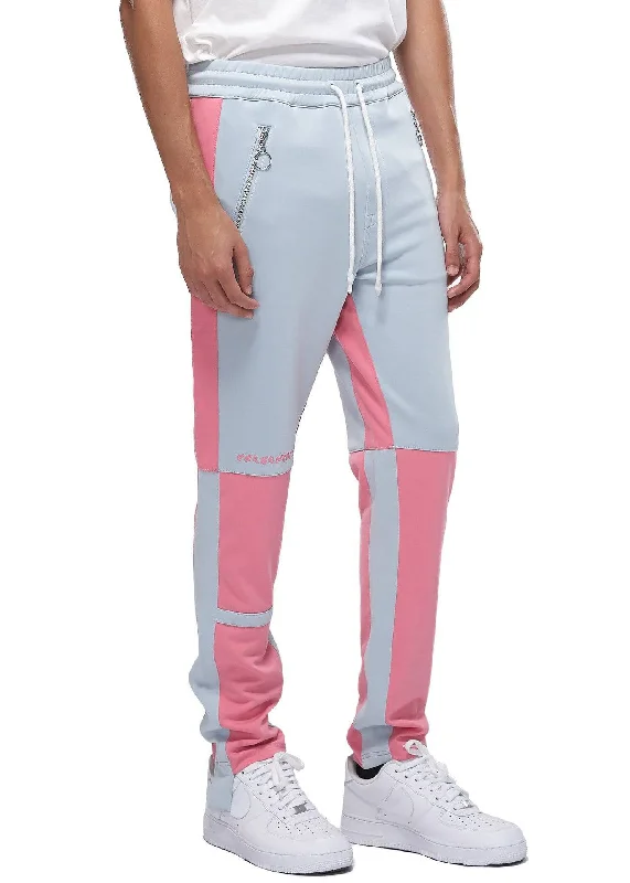 Best Seller Konus Men's Color Blocked Track pants in Light Blue