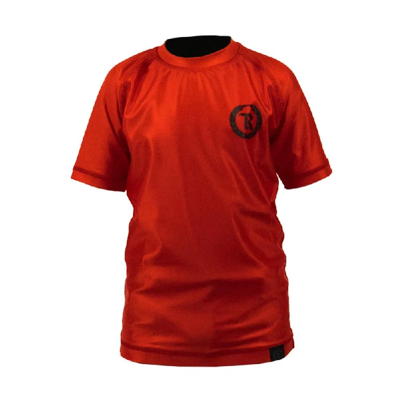 Price Smash Black Gang Kids Jiu Jitsu Rash Guard Short Sleeve [RED X BLACK]