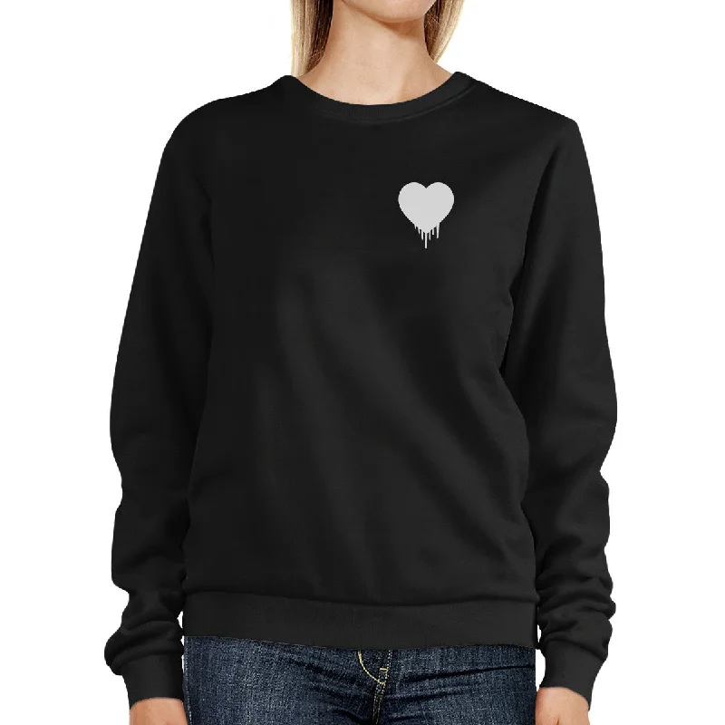 Savings Spectacular Melting Heart Unisex Black Graphic Sweatshirt Cute Pocket Design Savings Spectacular Melting Heart Unisex Black Graphic Sweatshirt Cute Pocket Design