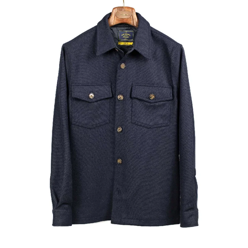 Wool Field Overshirt shirt in Navy wool