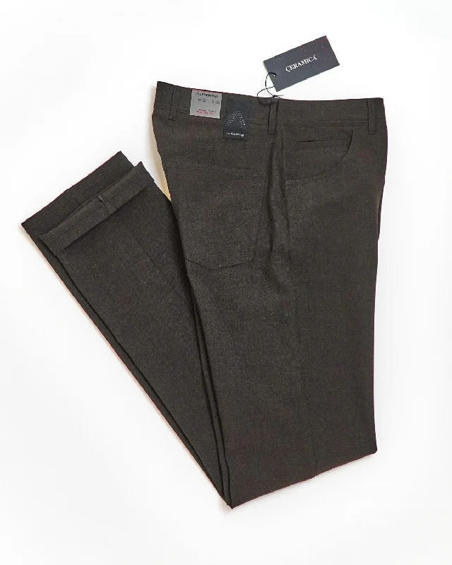 Weekend Savings Extravaganza Chocolate 'Stone' Modern Fit Ceramica 5 Pocket Tech Dress Pants