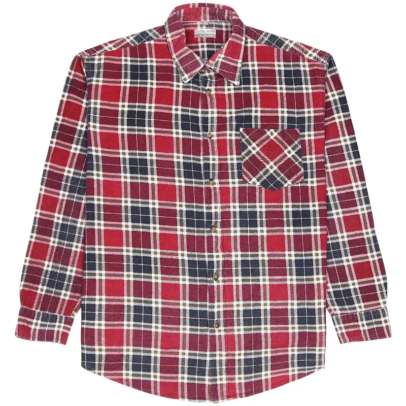 Weekend Deals That Excite Quattro Amici Checkered Flannel Shirt Navy Red Cream
