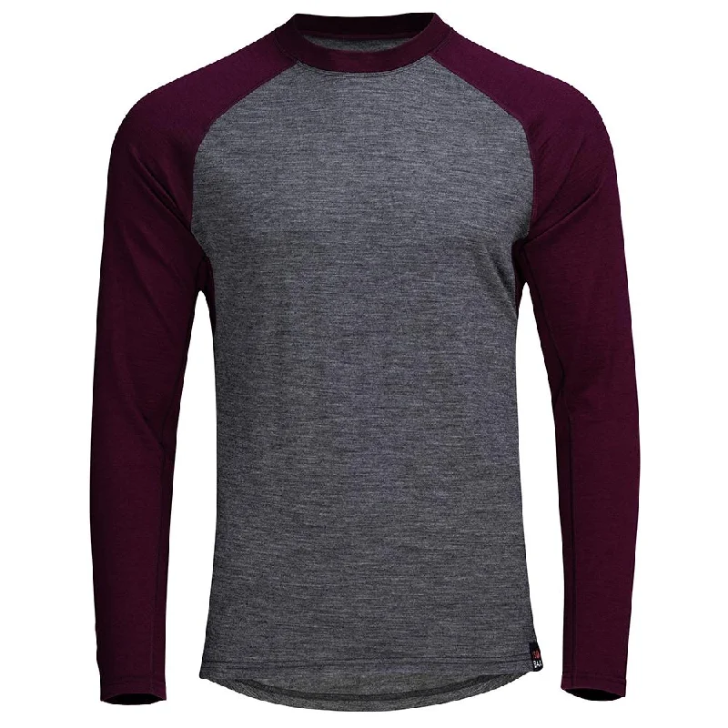 Weekend Offers That Thrill Mens Merino 180 Baseball Crew (Smoke/Wine)