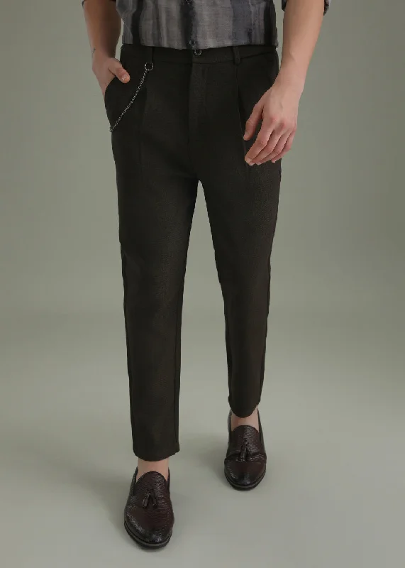 Crazy Savings Brown Textured Korean Pant