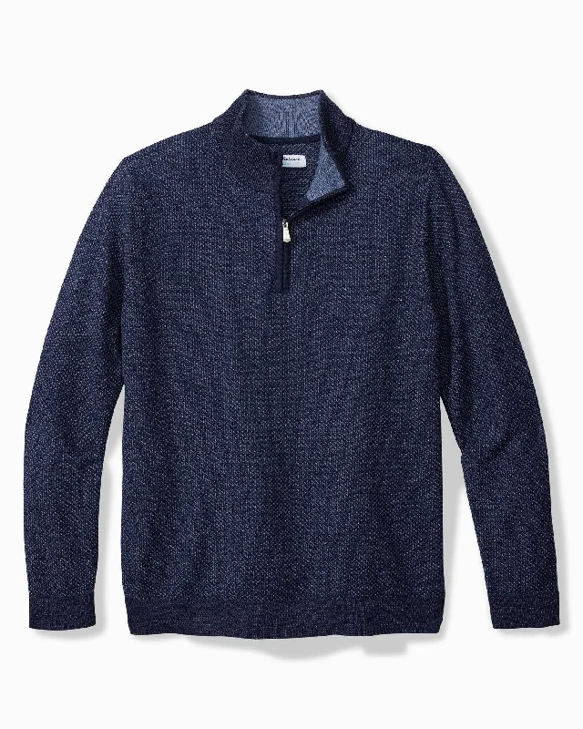 Special Savings Tommy Bahama Coolside Legend Half-Zip IslandZone Sweater Navy