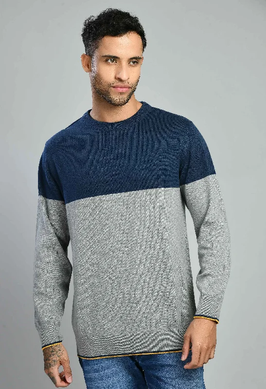 Gray Navy Sweater