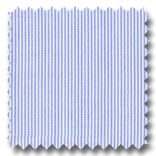 Weekend Deal Blue Stripe 2Ply Mini Twill - Custom Dress Shirt