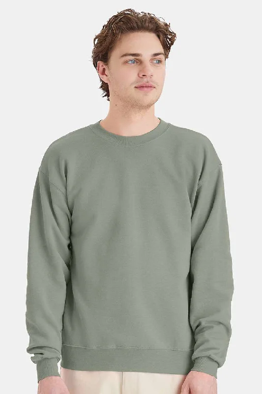 Midnight Madness Hanes Mens EcoSmart Print Pro XP Pill Resistant Fleece Crewneck Sweatshirt - Stonewashed Green
