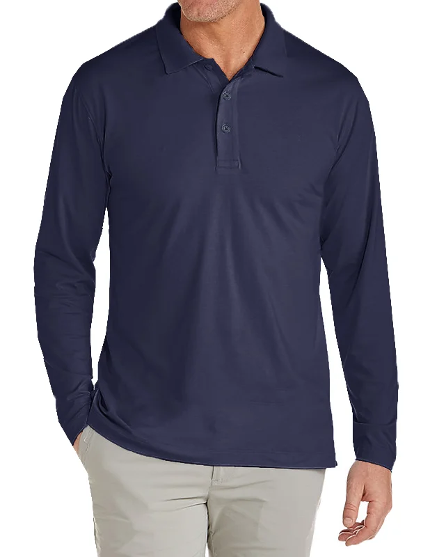 Super Sale Men's Long Sleeve Pique Polo Shirt