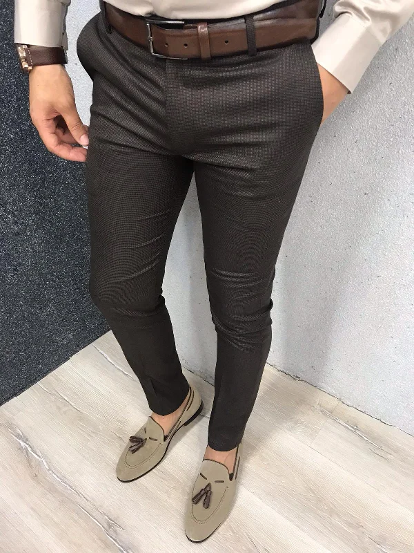 Kingston Brown Slim Pants - Versatile Elegance for Every Occasion